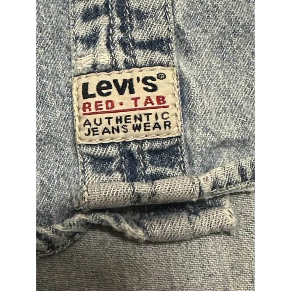 VTG Levi's 1995 Red Tab Denim‎ Shirt Men's XL Light Wash Cotton Button Down 90s